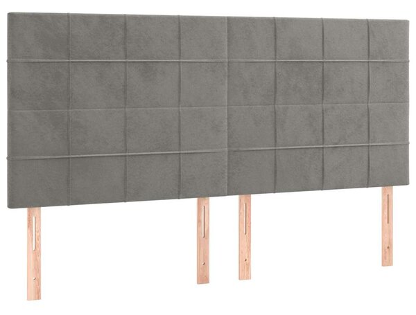 Čelo postele světle šedé 180x5x118/128 cm sametové 3116392