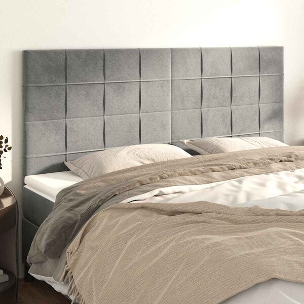 Čelo postele světle šedé 180x5x118/128 cm sametové 3116392
