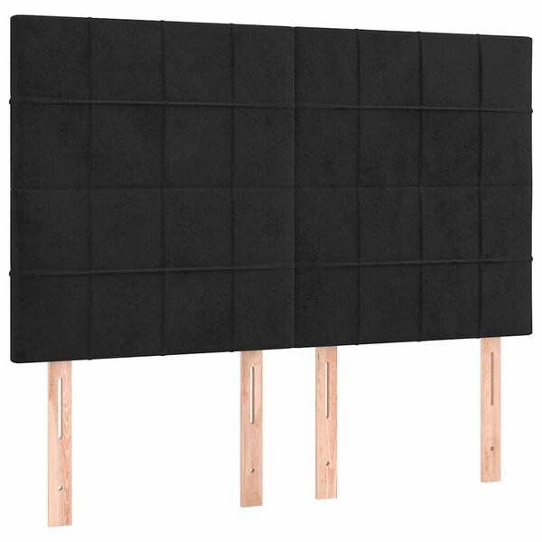 Čelo postele černé 144x5x118/128 cm sametové 3116382