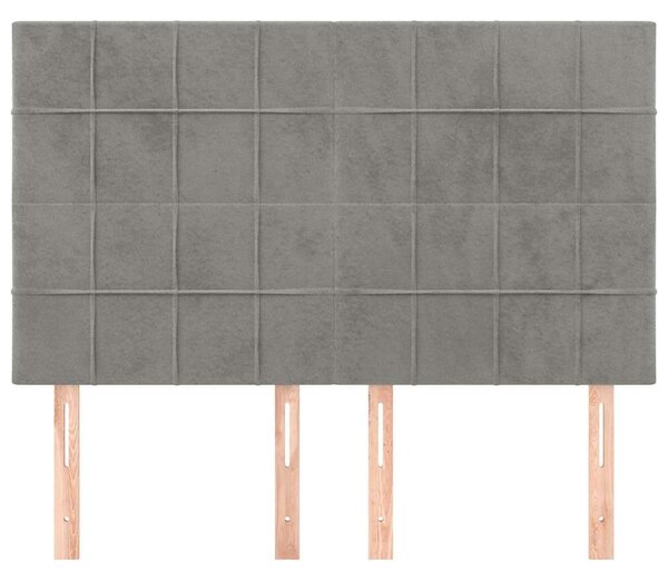 Čelo postele světle šedé 144x5x118/128 cm sametové 3116380