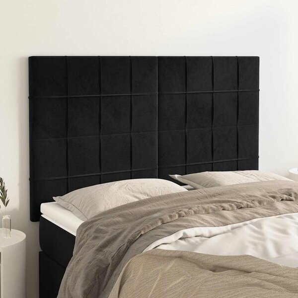 Čelo postele černé 144x5x118/128 cm sametové 3116382