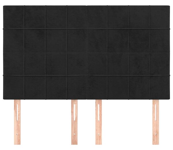 Čelo postele černé 144x5x118/128 cm sametové 3116382