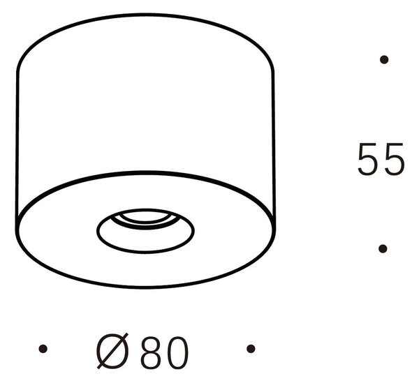 Pebble LED přisazené kovové svítidlo Ra>90 antiglare Bílá