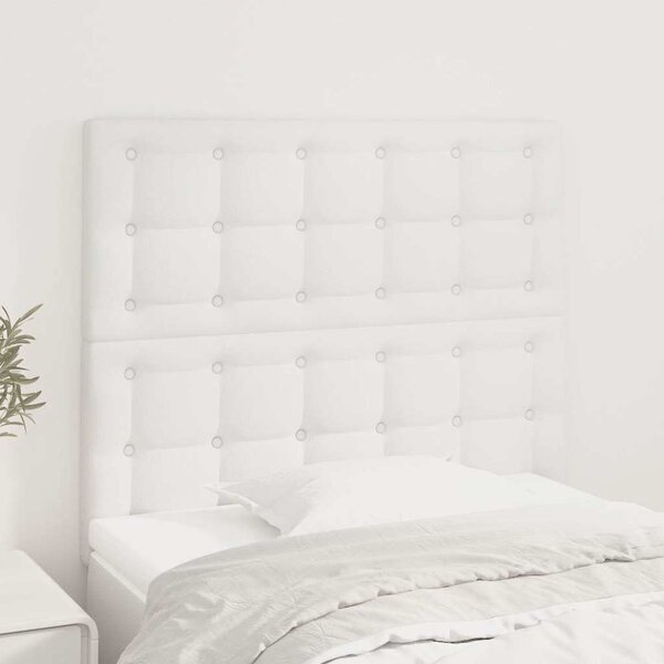 Čelo postele bílé 100x5x118/128 cm umělá kůže 3116417
