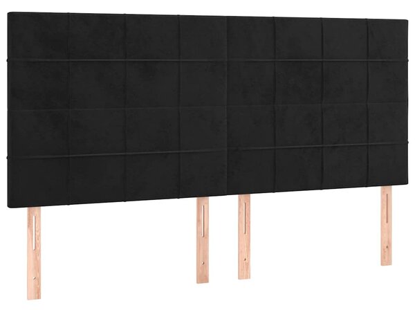 Čelo postele černé 180x5x118/128 cm sametové 3116394