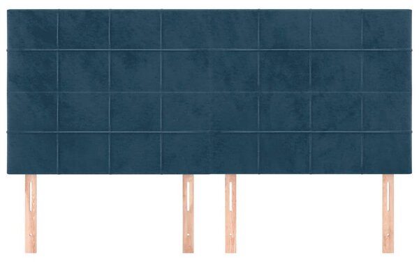 Čelo postele tmavě modré 160x5x118/128 cm sametové 3116390