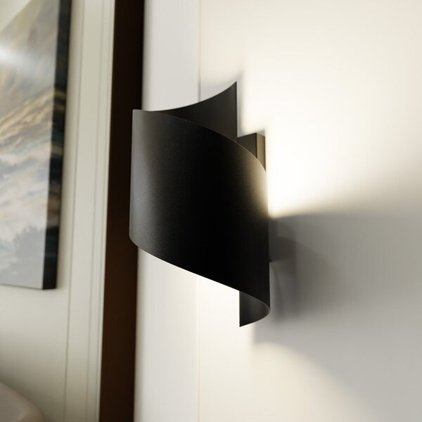 Nástěnné svítidlo SPINER – černé, 1× G9, šířka 14 cm