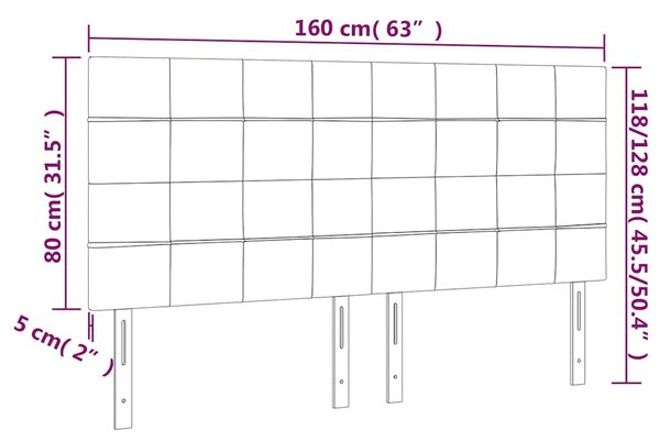Čelo postele tmavě modré 160x5x118/128 cm sametové 3116390
