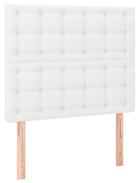 Čelo postele bílé 100x5x118/128 cm umělá kůže 3116417