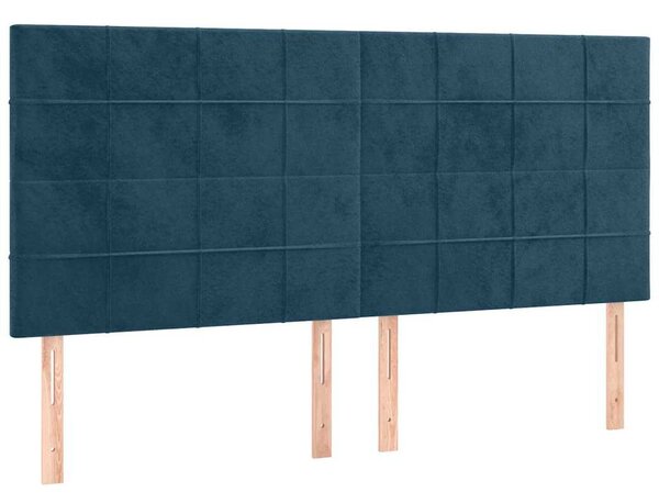 Čelo postele tmavě modré 160x5x118/128 cm sametové 3116390