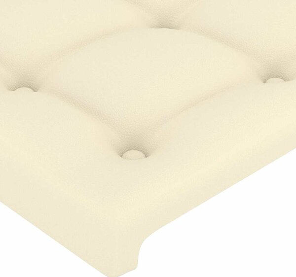 Čelo postele typu ušák krémové 83x16x118/128 cm umělá kůže 3119654