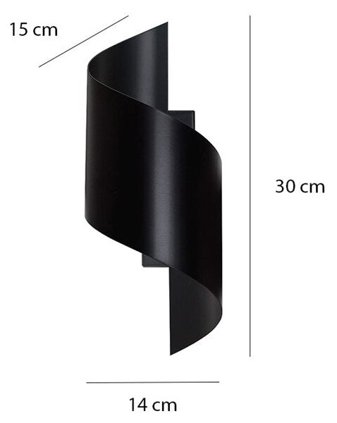 Nástěnné svítidlo SPINER – černé, 1× G9, šířka 14 cm