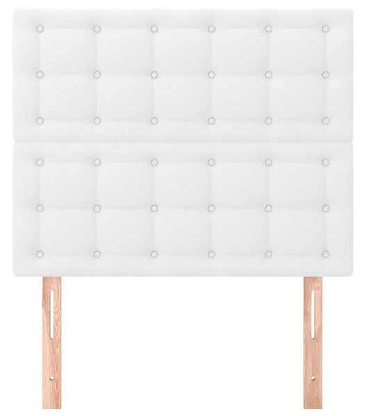Čelo postele bílé 100x5x118/128 cm umělá kůže 3116417