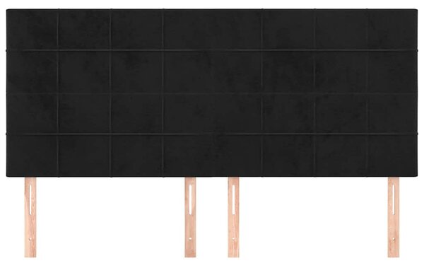 Čelo postele černé 180x5x118/128 cm sametové 3116394