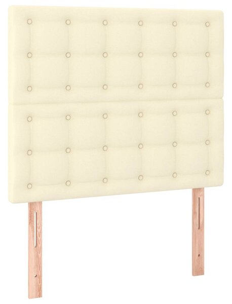 Čelo postele krémové 80x5x118/128 cm umělá kůže 3116406