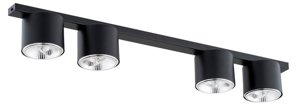 Stropní svítidlo NANO 4 – černé, 4× GU10 AR111, šířka 90 cm