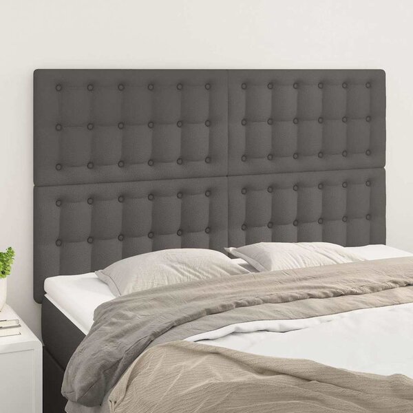 Čelo postele šedé 144x5x118/128 cm umělá kůže 3116426