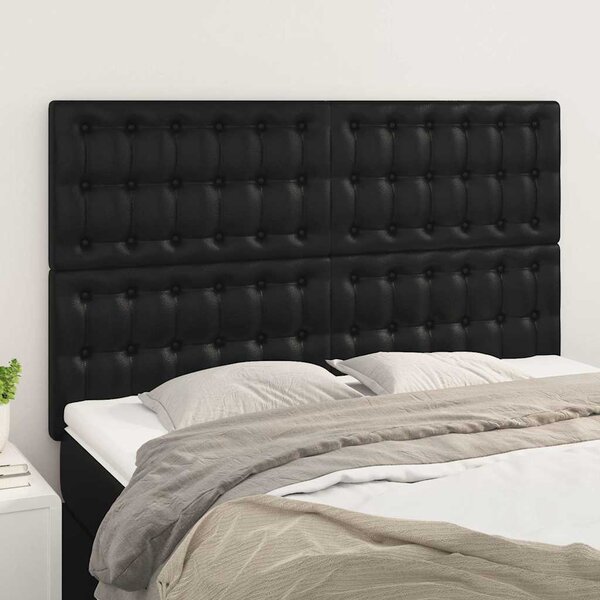 Čelo postele černé 144x5x118/128 cm umělá kůže 3116422