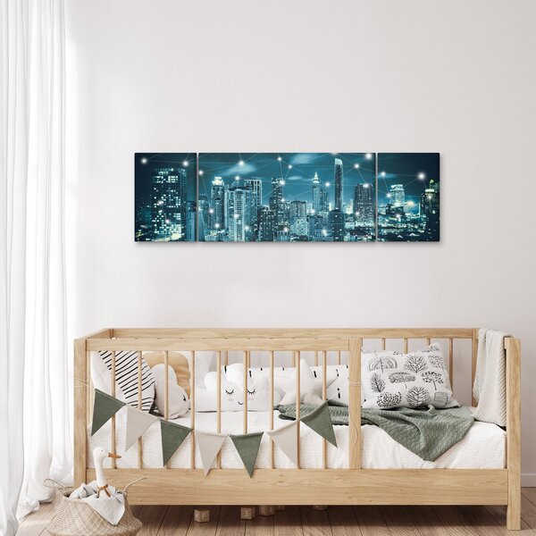 Obraz zářícího velkoměsta (170x50 cm)