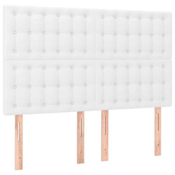 Čelo postele s LED bílé 144x5x118/128 cm umělá kůže 3122515