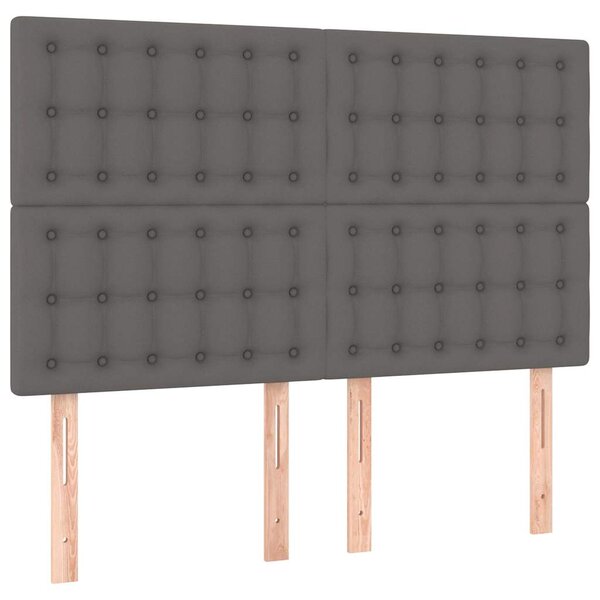 Čelo postele šedé 144x5x118/128 cm umělá kůže 3116426