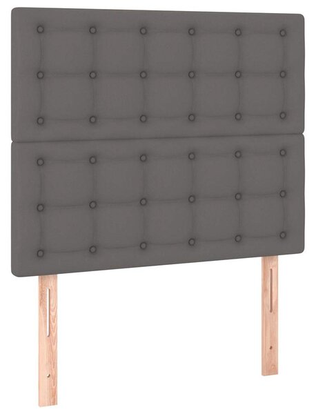 Čelo postele šedé 80x5x118/128 cm umělá kůže 3116408