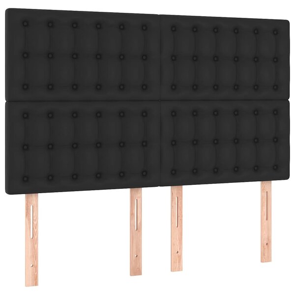 Čelo postele černé 144x5x118/128 cm umělá kůže 3116422