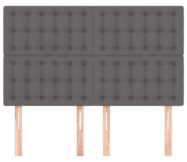 Čelo postele šedé 144x5x118/128 cm umělá kůže 3116426