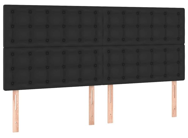Čelo postele s LED černé 180x5x118/128 cm umělá kůže 3122526