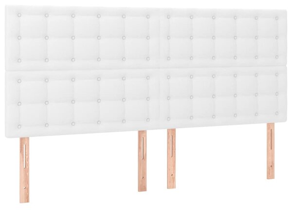 Čelo postele bílé 200 x 5 x 118/128 cm umělá kůže 3116441