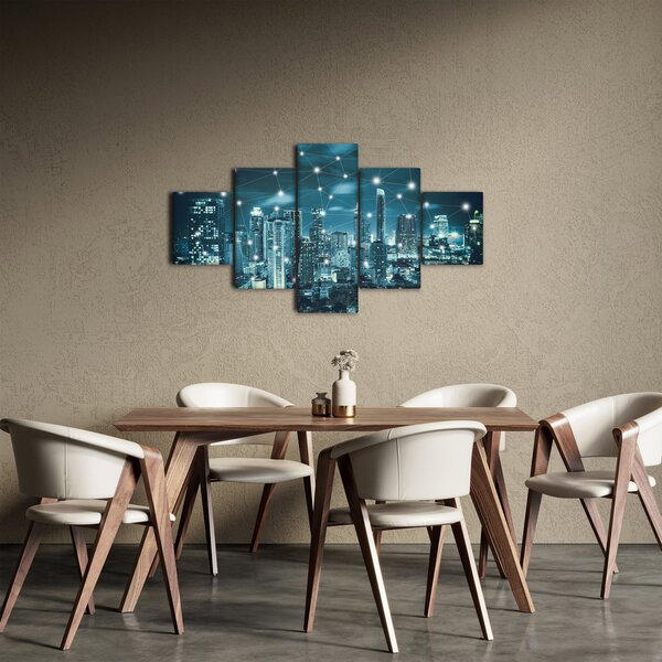 Obraz zářícího velkoměsta (125x70 cm)