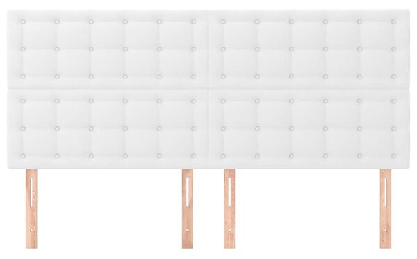Čelo postele bílé 200 x 5 x 118/128 cm umělá kůže 3116441