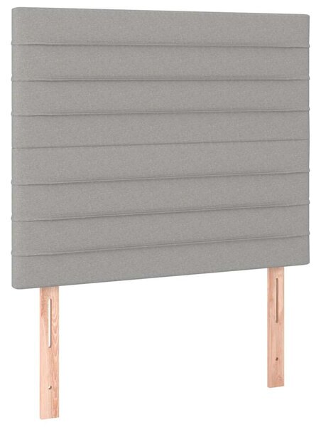 Čelo postele světle šedé 80x5x118/128 cm látkové 3116446