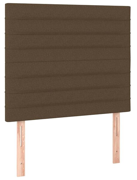 Čelo postele tmavě hnědé 90x5x118/128 cm látkové 3116457