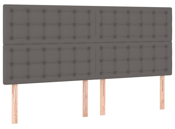 Čelo postele šedé 160x5x118/128 cm umělá kůže 3116432