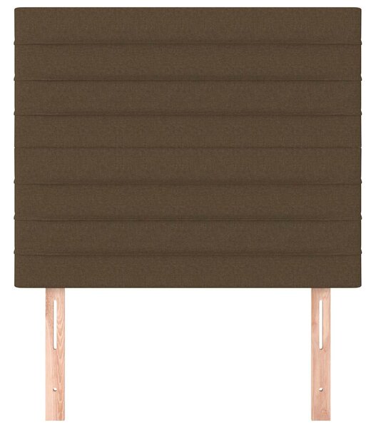 Čelo postele tmavě hnědé 90x5x118/128 cm látkové 3116457