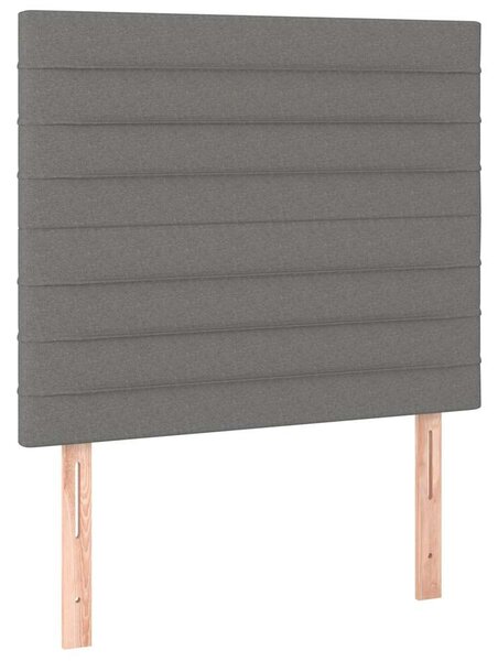 Čelo postele tmavě šedé 90x5x118/128 cm látkové 3116455