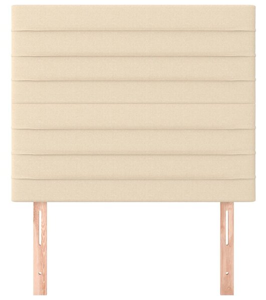 Čelo postele krémové 90x5x118/128 cm látkové 3116459