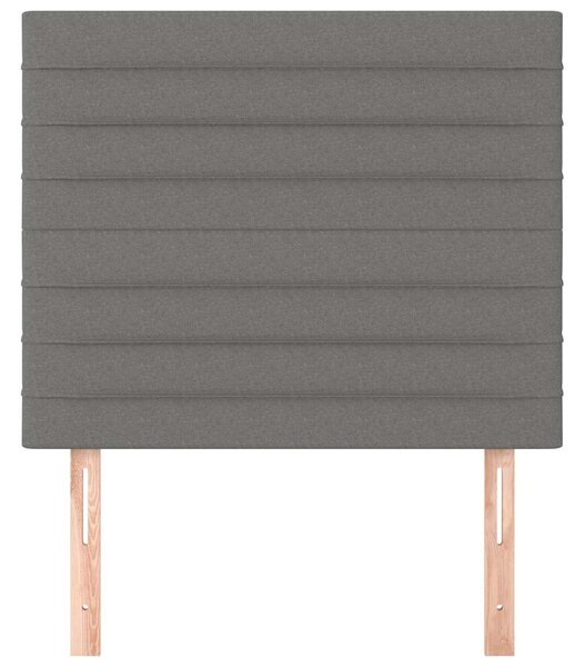 Čelo postele tmavě šedé 90x5x118/128 cm látkové 3116455