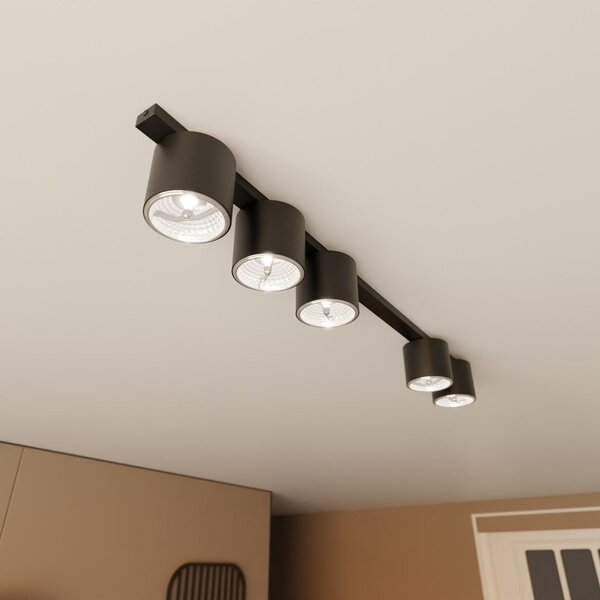Stropní svítidlo NANO 5 – černé, 5× GU10 AR111, šířka 116 cm