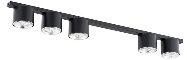 Stropní svítidlo NANO 5 – černé, 5× GU10 AR111, šířka 116 cm