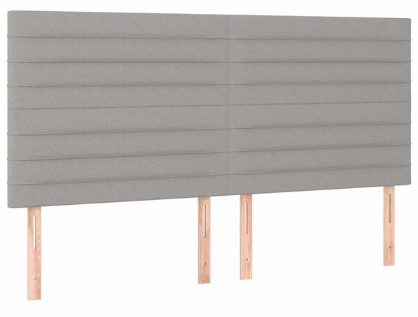 Čelo postele světle šedé 160x5x118/128 cm látkové 3116478