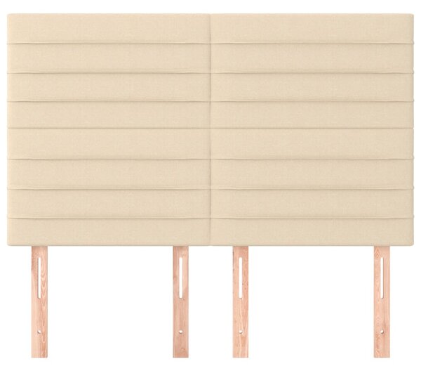 Čelo postele krémové 144x5x118/128 cm látkové 3116475