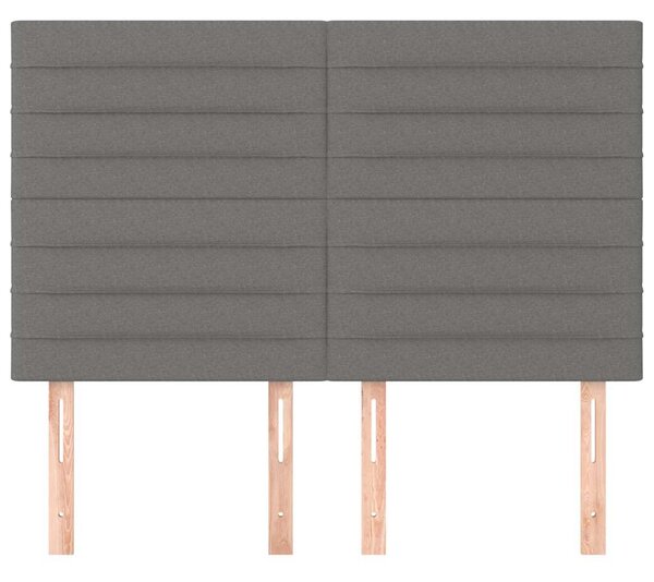 Čelo postele tmavě šedé 144x5x118/128 cm látkové 3116471