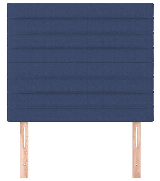 Čelo postele modré 80x5x118/128 cm látkové 3116452