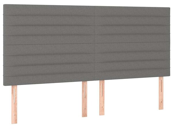 Box spring postel s matrací a LED tmavě šedá 200x200 cm textil 3134982