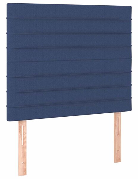 Čelo postele modré 80x5x118/128 cm látkové 3116452