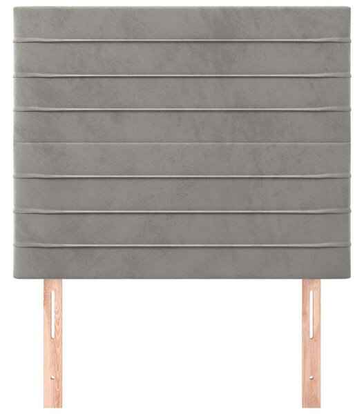 Čelo postele světle šedé 100x5x118/128 cm sametové 3116514