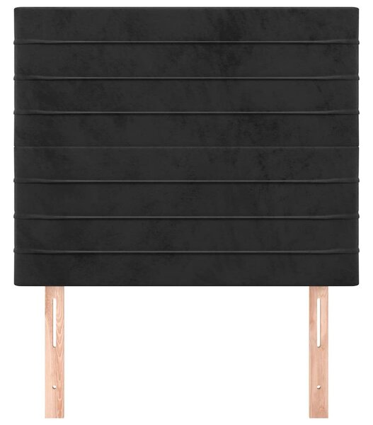Čelo postele černé 80x5x118/128 cm sametové 3116504