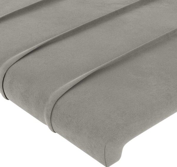 Čelo postele světle šedé 200 x 5 x 118/128 cm sametové 3116538